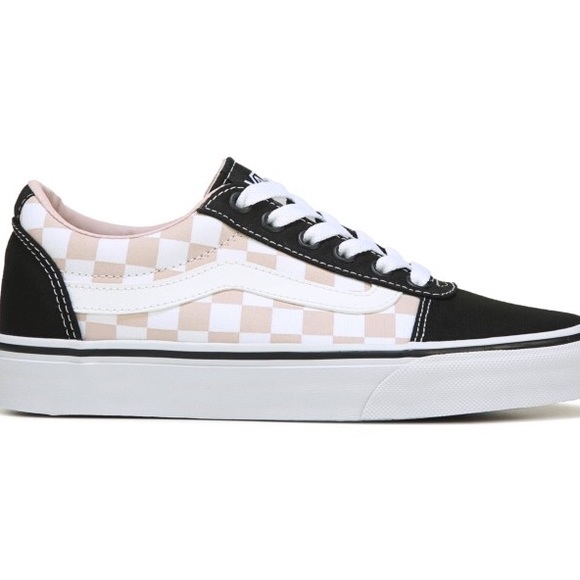 blush checkered vans
